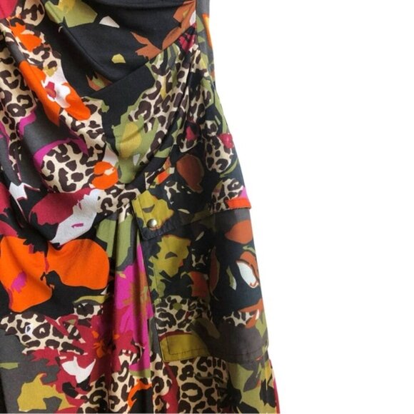 Max Mara Floral Jersey Dress Multicolor Wrap Style Small - Picture 5 of 14